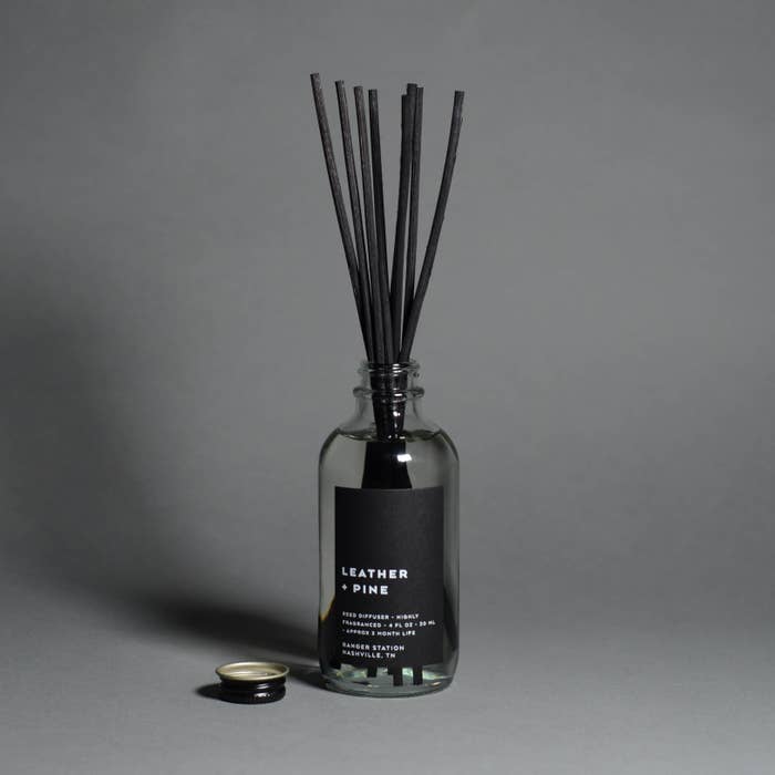 Leather + Pine Reed Diffuser