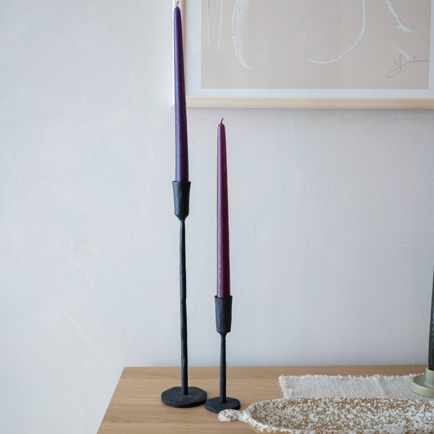 Taper Candles - Pair Magenta