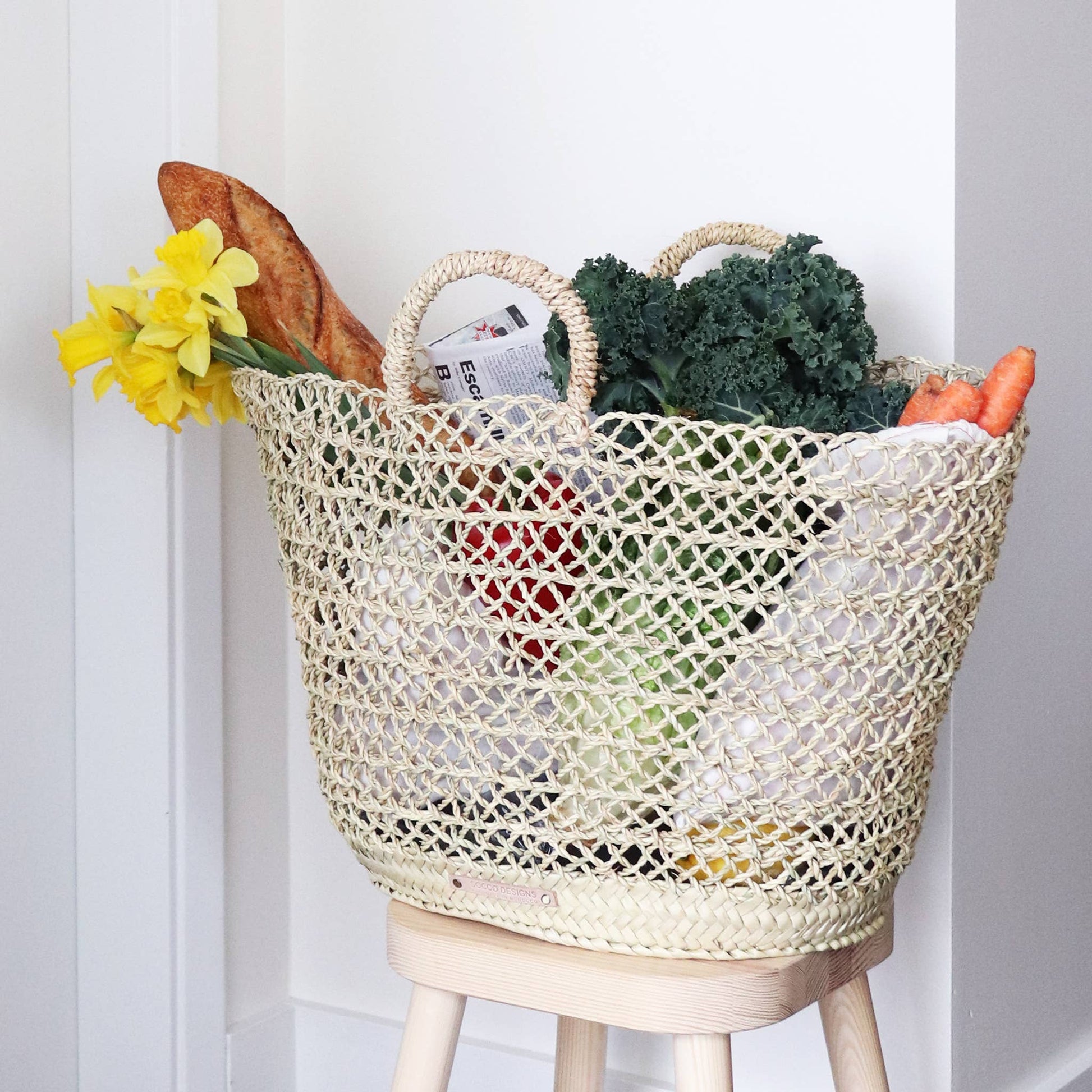 Flowers Straw Bag / Shopping Basket / Straw French Bag / 